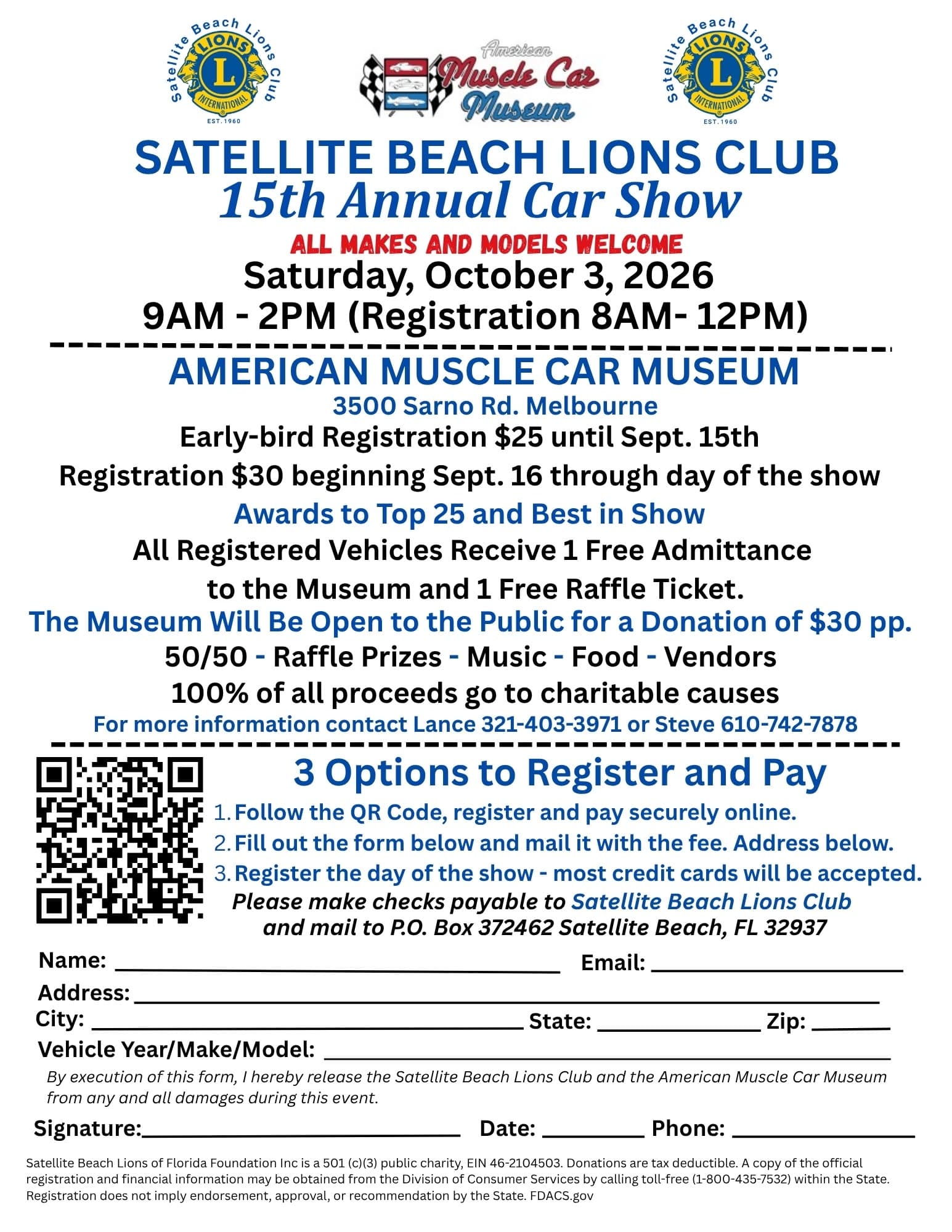 15th Annual Satellite Beach Lions Club Car Show