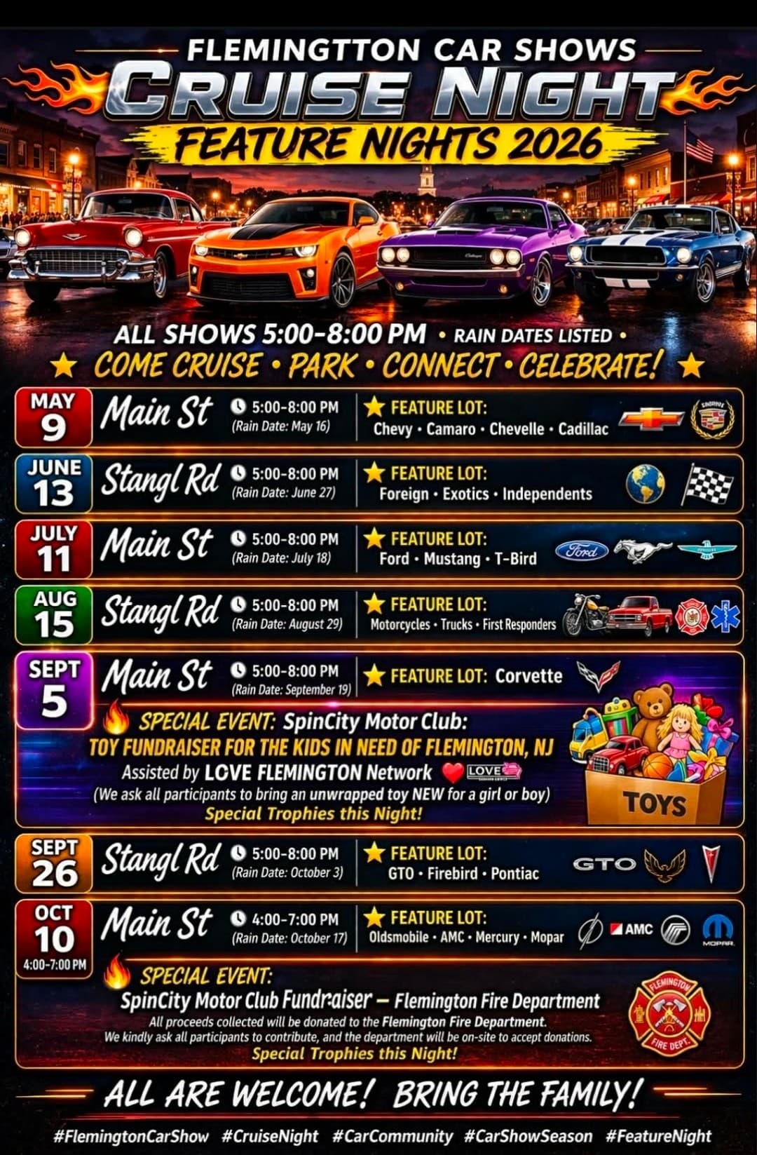 Flemington Car Shows Cruise Nights 2026 -Main St
