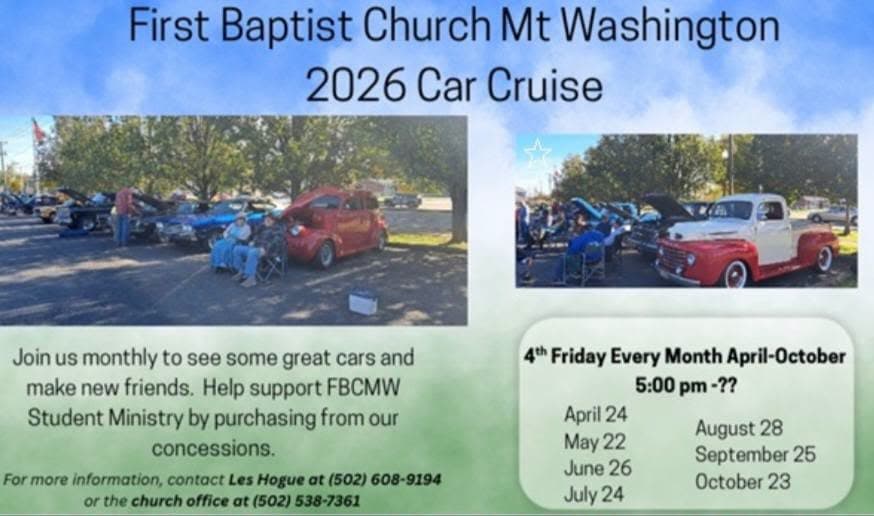 First Baptist Church Mt Washington 2026 Car Cruise