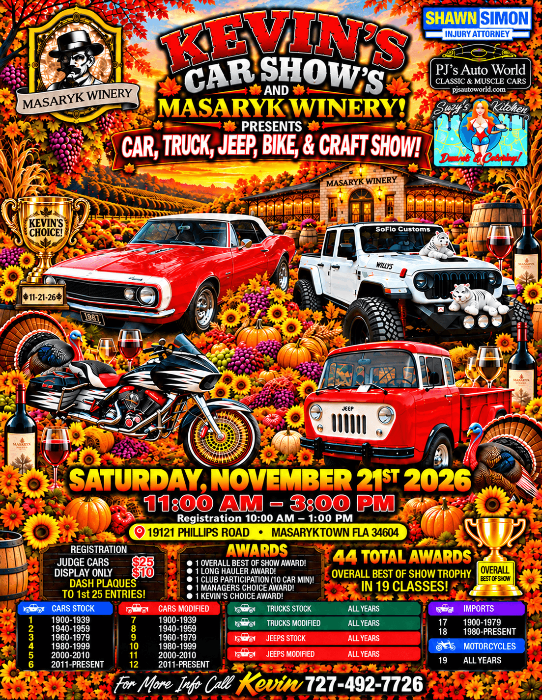 Kevin’s Car Shows & Mazaryk Winery Car Show