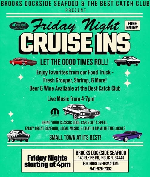 Brooks Dockside Seafood Friday Night Cruise Ins