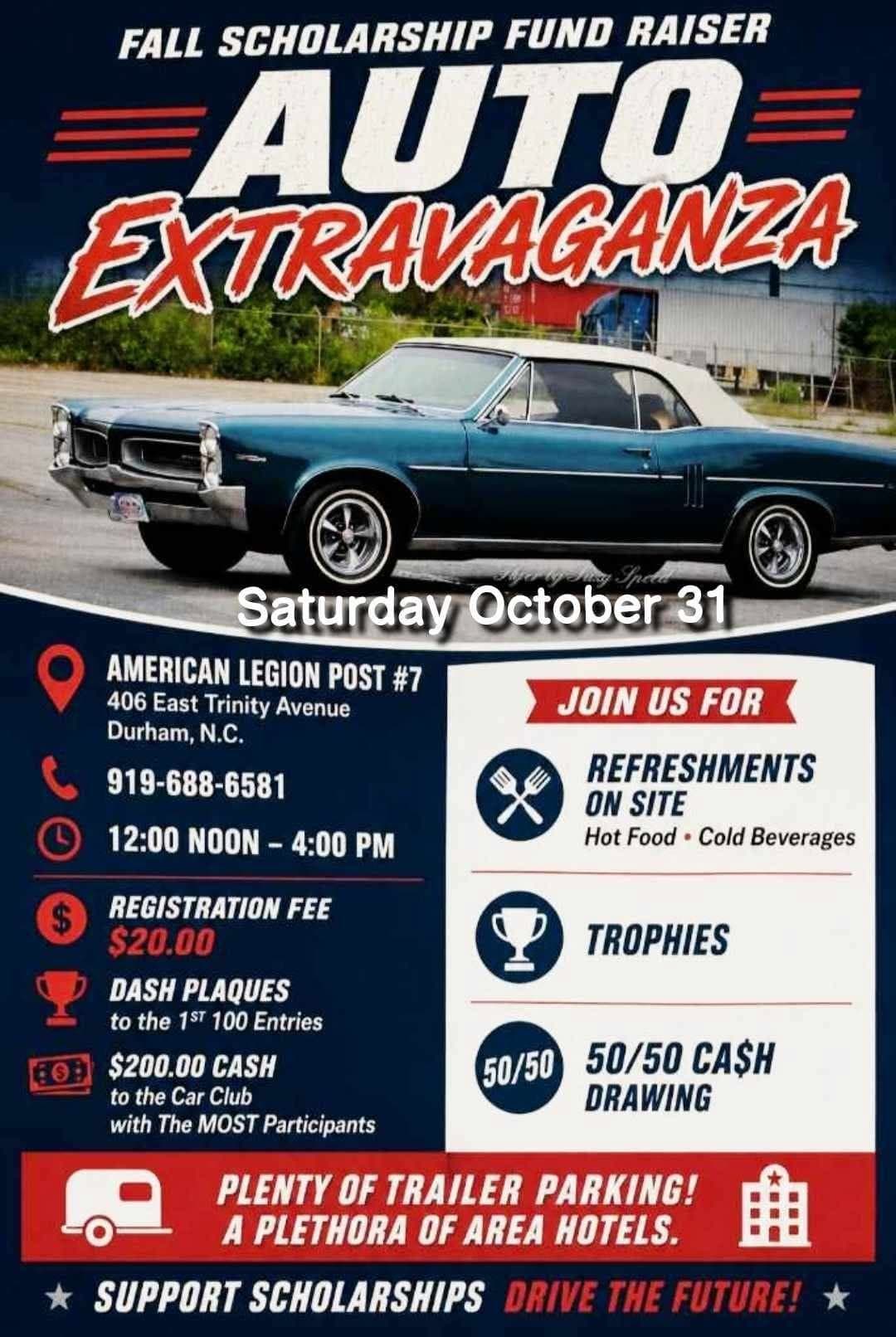 Fall Scholarship Fund Raiser Auto Extravaganza