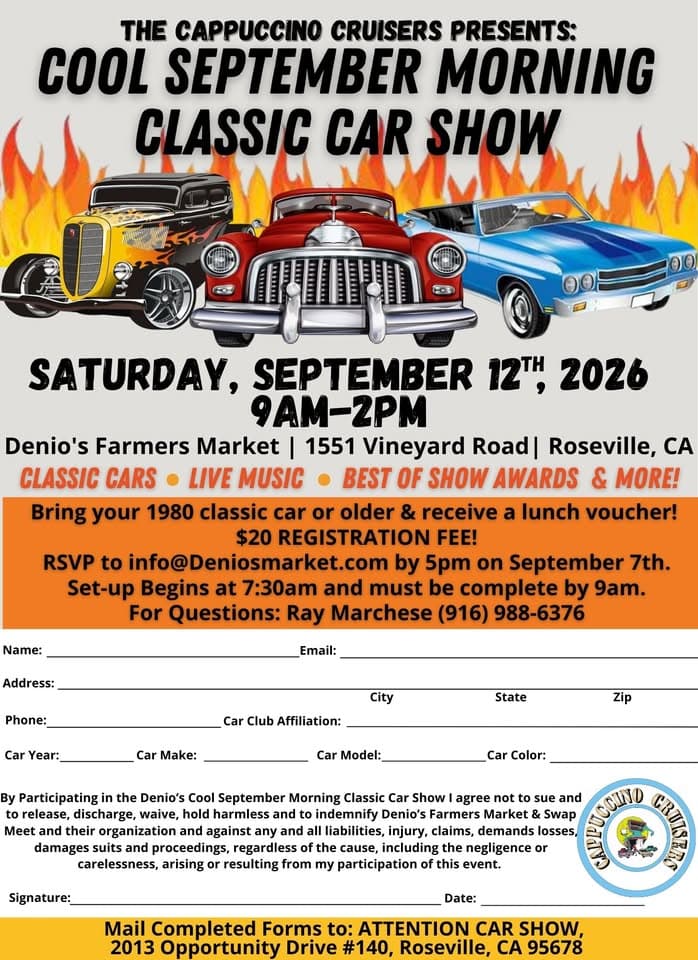 Cappuccino Cruisers Cool September Morning Classic Car Show