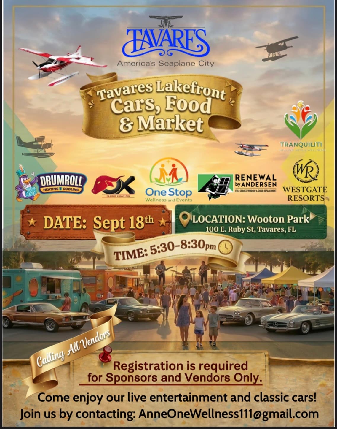 Tavares Lakeside Cars, Food & Market