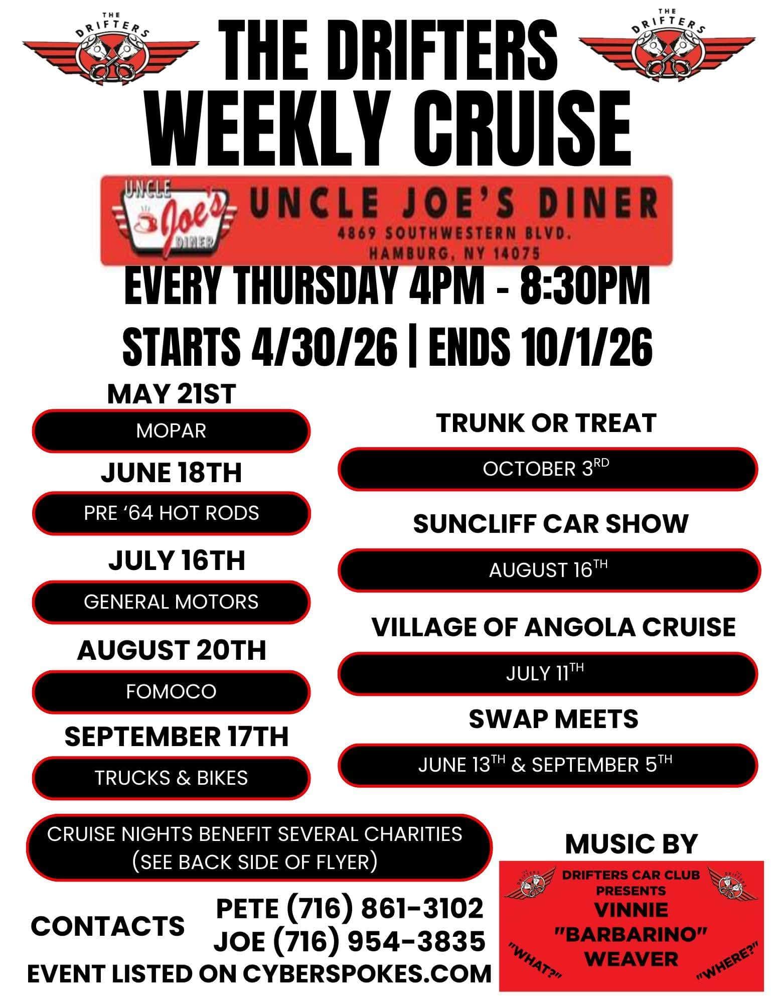 Drifters Weekly Kruise At Uncle Joe’s Diner