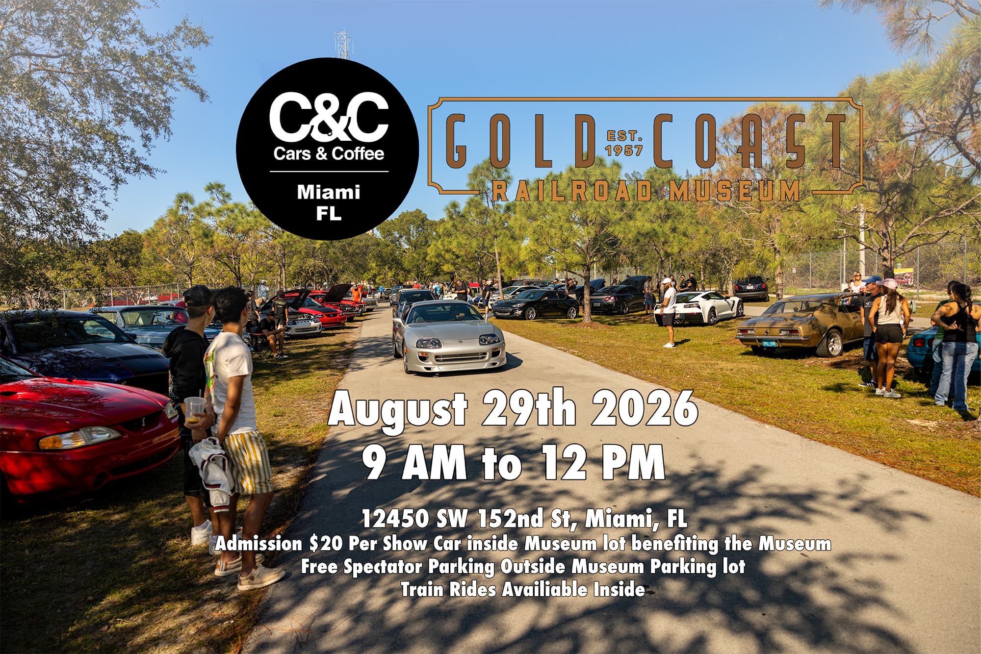 Cars & Coffee Miami at Gold Coast Railroad Museum