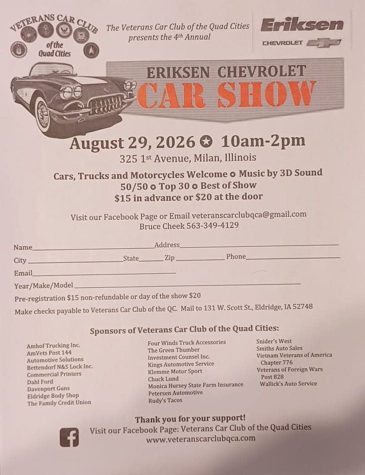Erickson Chevrolet Car Show Milan, IL