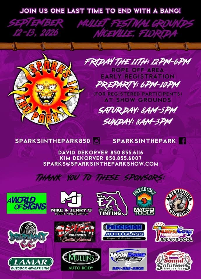 Sparks in the Park Final Car Show