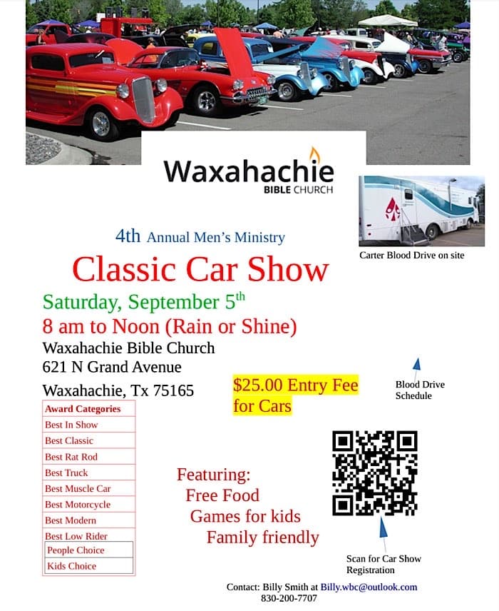 Waxahachie Bible Church Classic Car Show