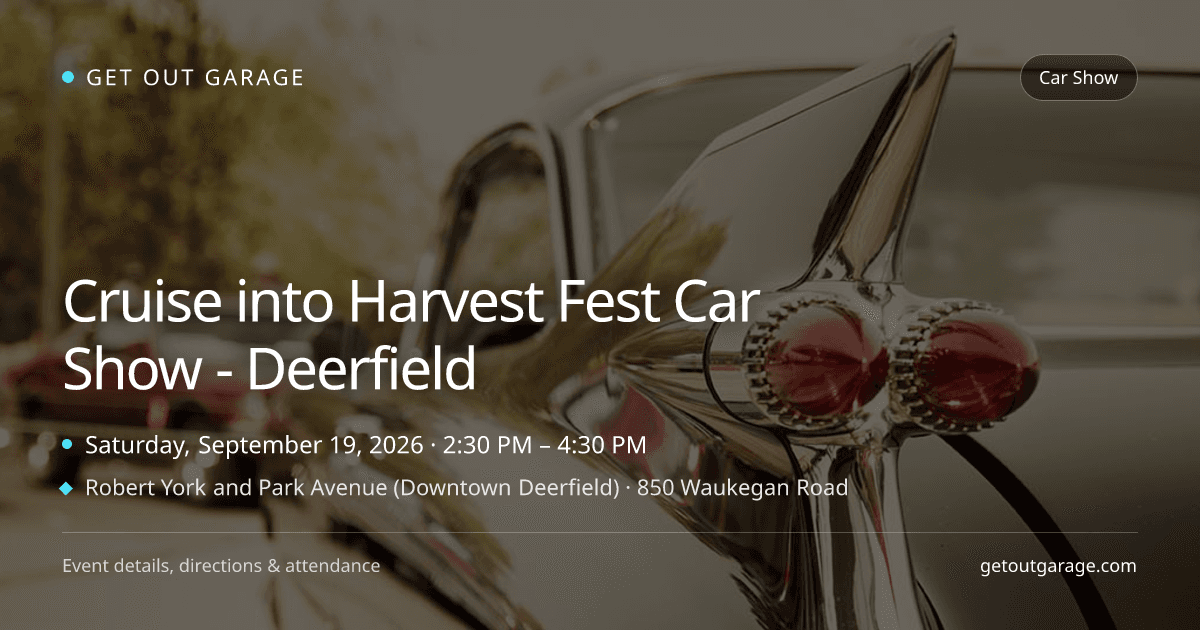 Cruise into Harvest Fest Car Show - Deerfield