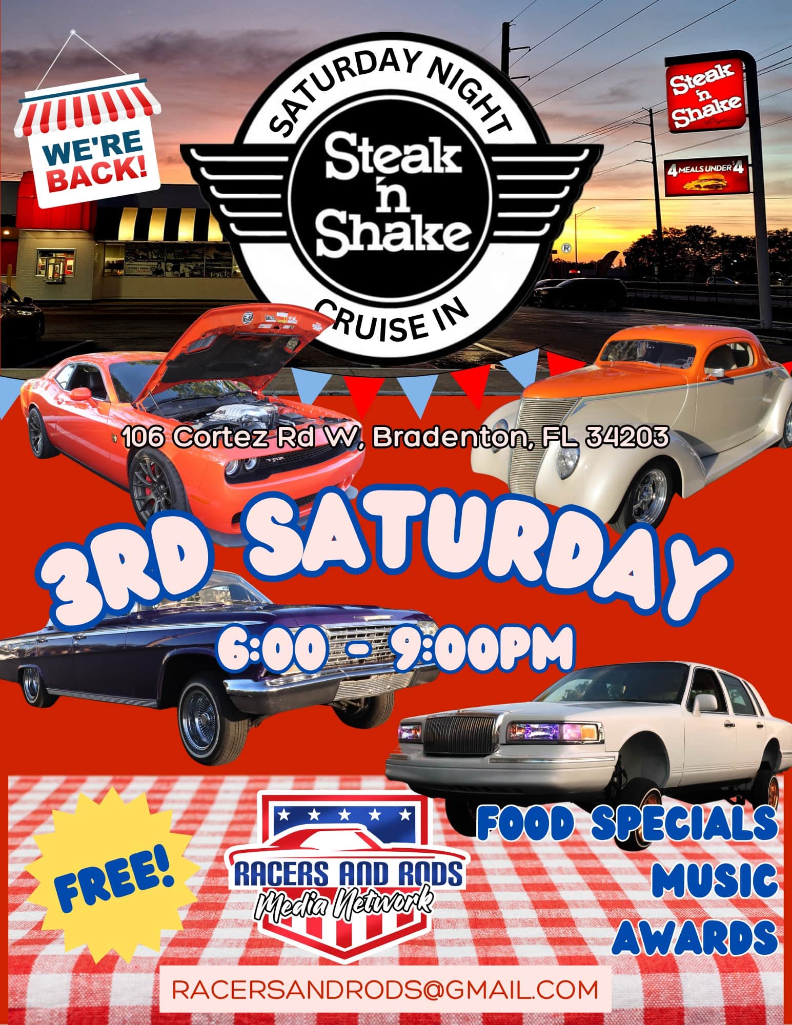 Saturday Night Steak ‘n Shake Cruise-In