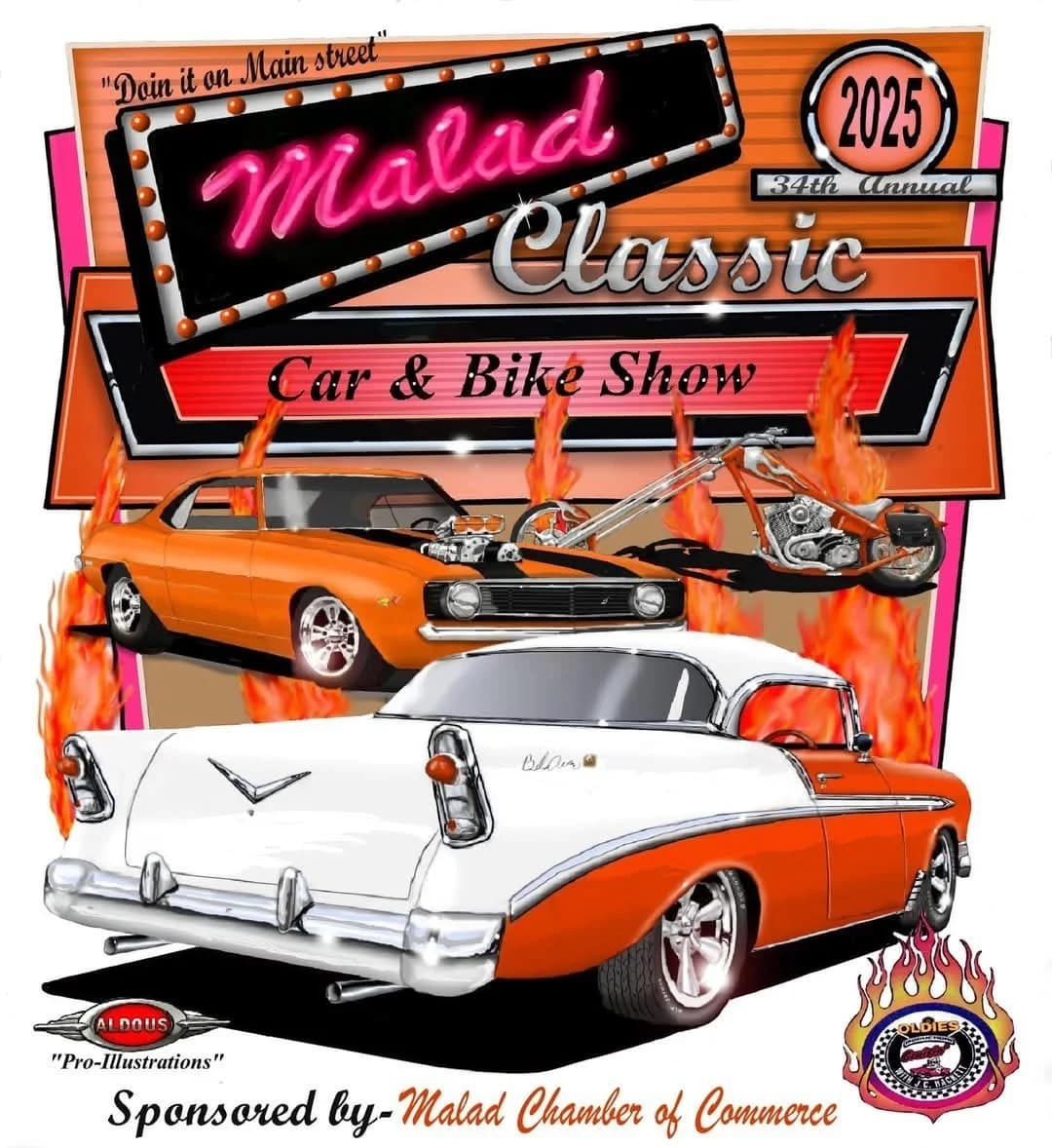 The 36th Annual Malad Idaho Car Show, 65n Main Street, Mandi 208-705-1659