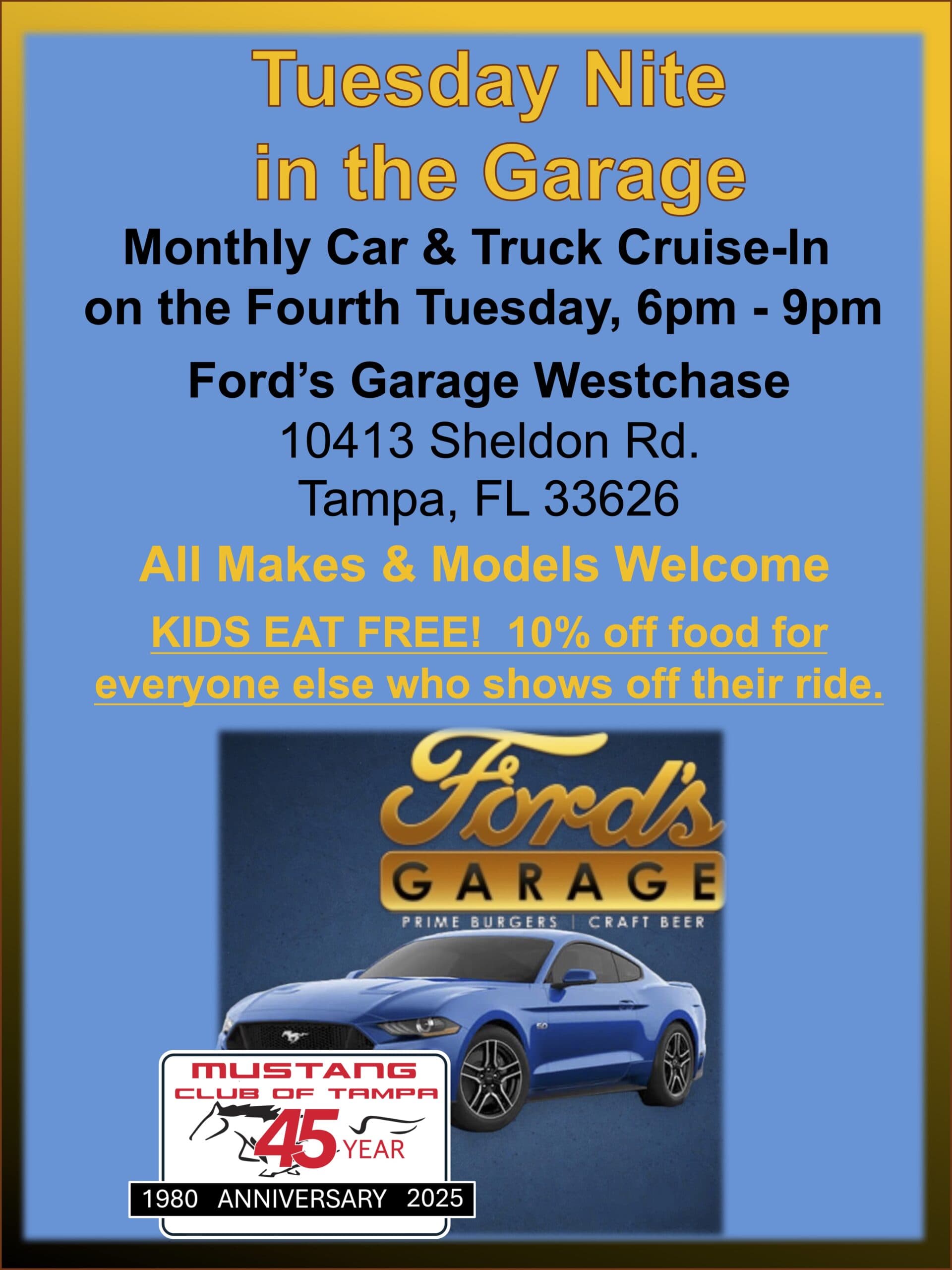 Tuesday Nite in the Garage – Westchase