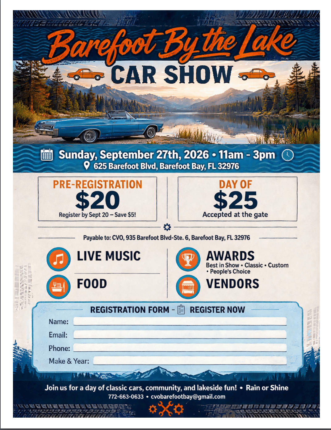 Barefoot By the Lake Fall Car Show