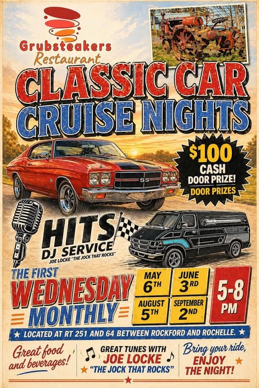 Grubsteakers Restaurant Classic Car Cruise Nights