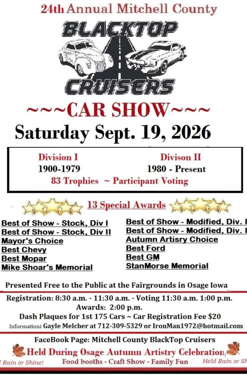 Mitchell County Blacktop Cruisers 24th Annual Car Show