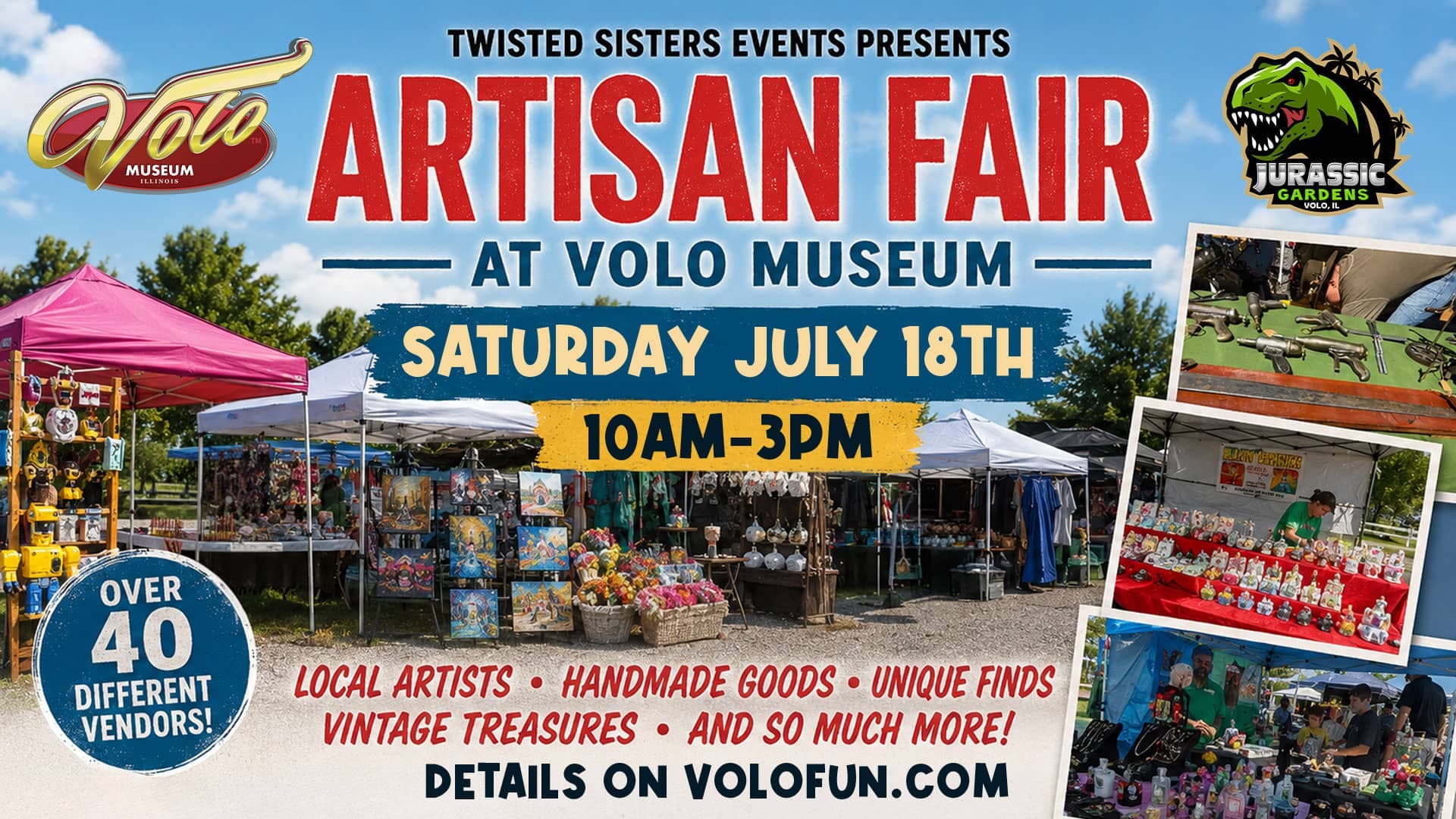 Twisted Sisters Events Presents: Artisan Fair at Volo Museum 8/15/26