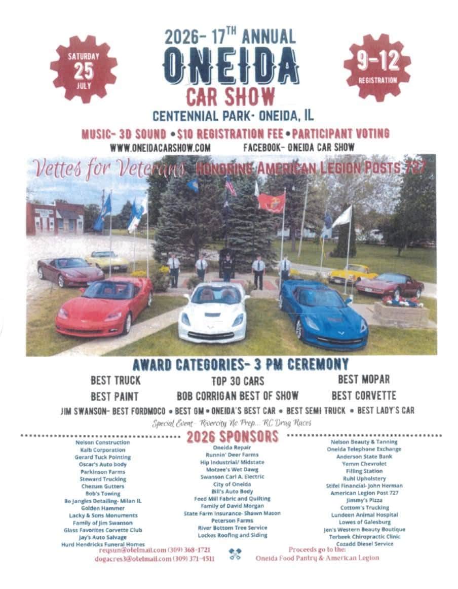2026 - 17th Annual Oneida Car Show