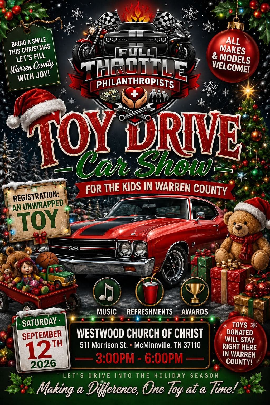Full Throttle Philanthropists Toy Drive Car Show