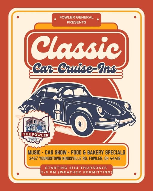Fowler General Presents Classic Car Cruise-Ins