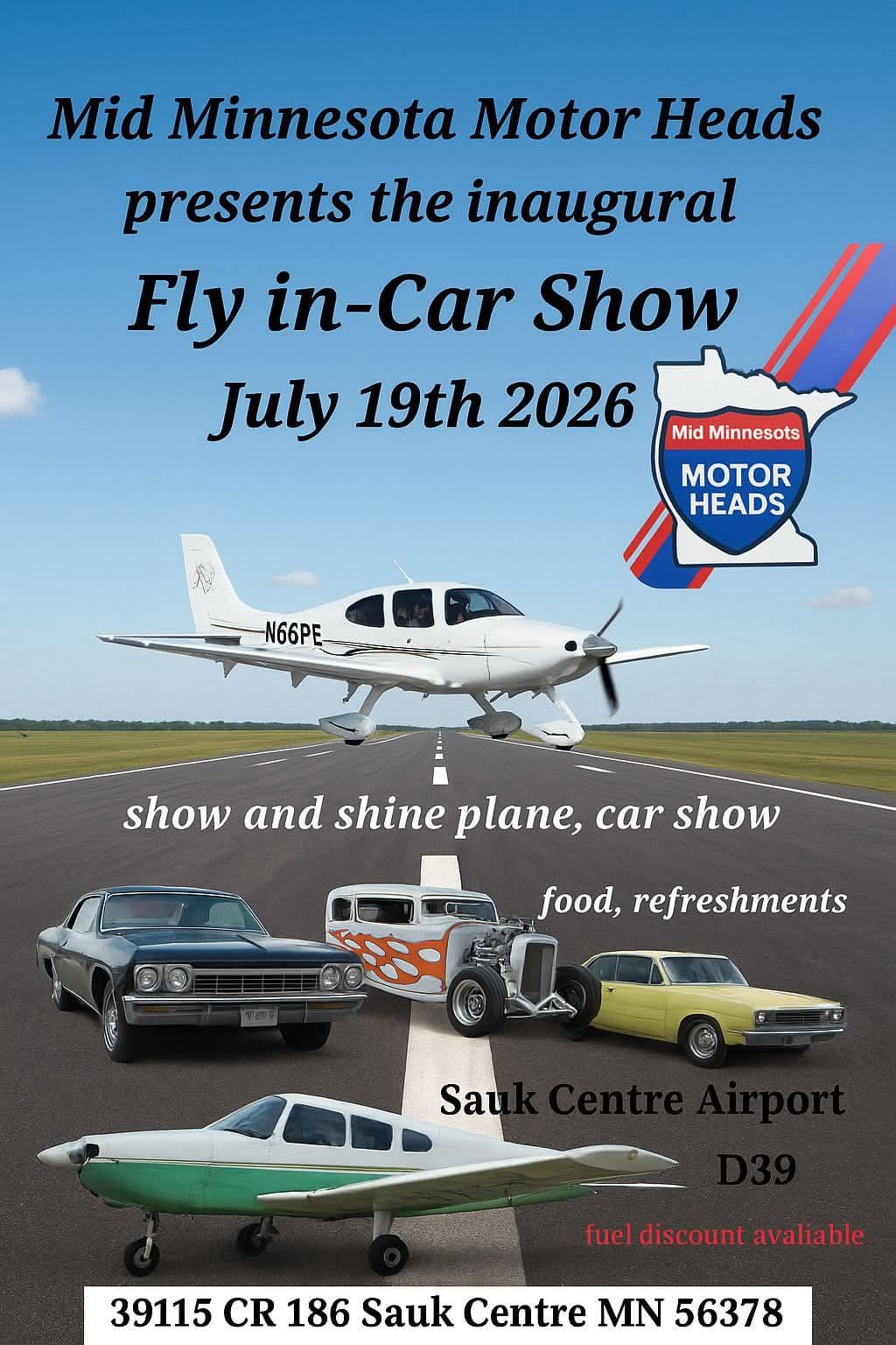 Mid Minnesota Motor Heads Fly in-Car Show