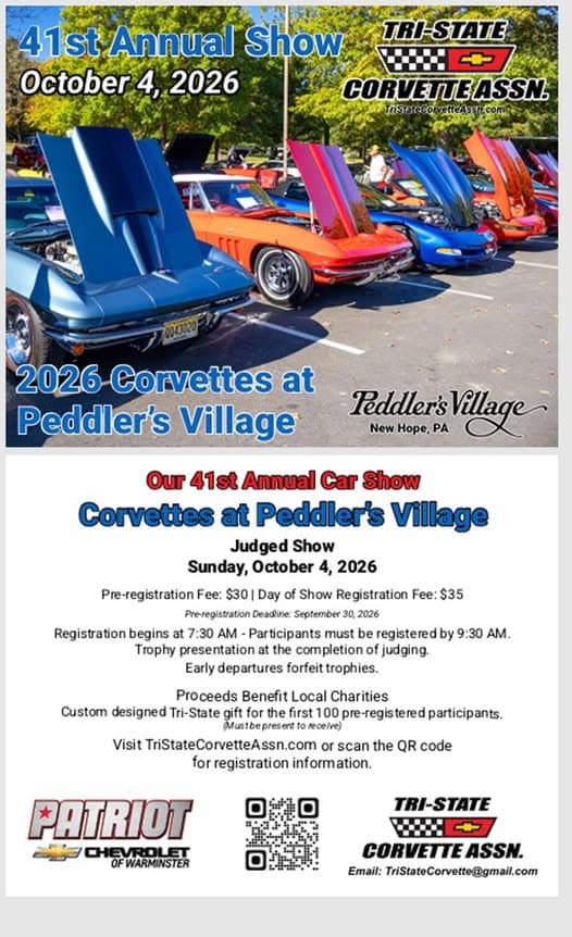 2026 Corvettes at Peddler’s Village
