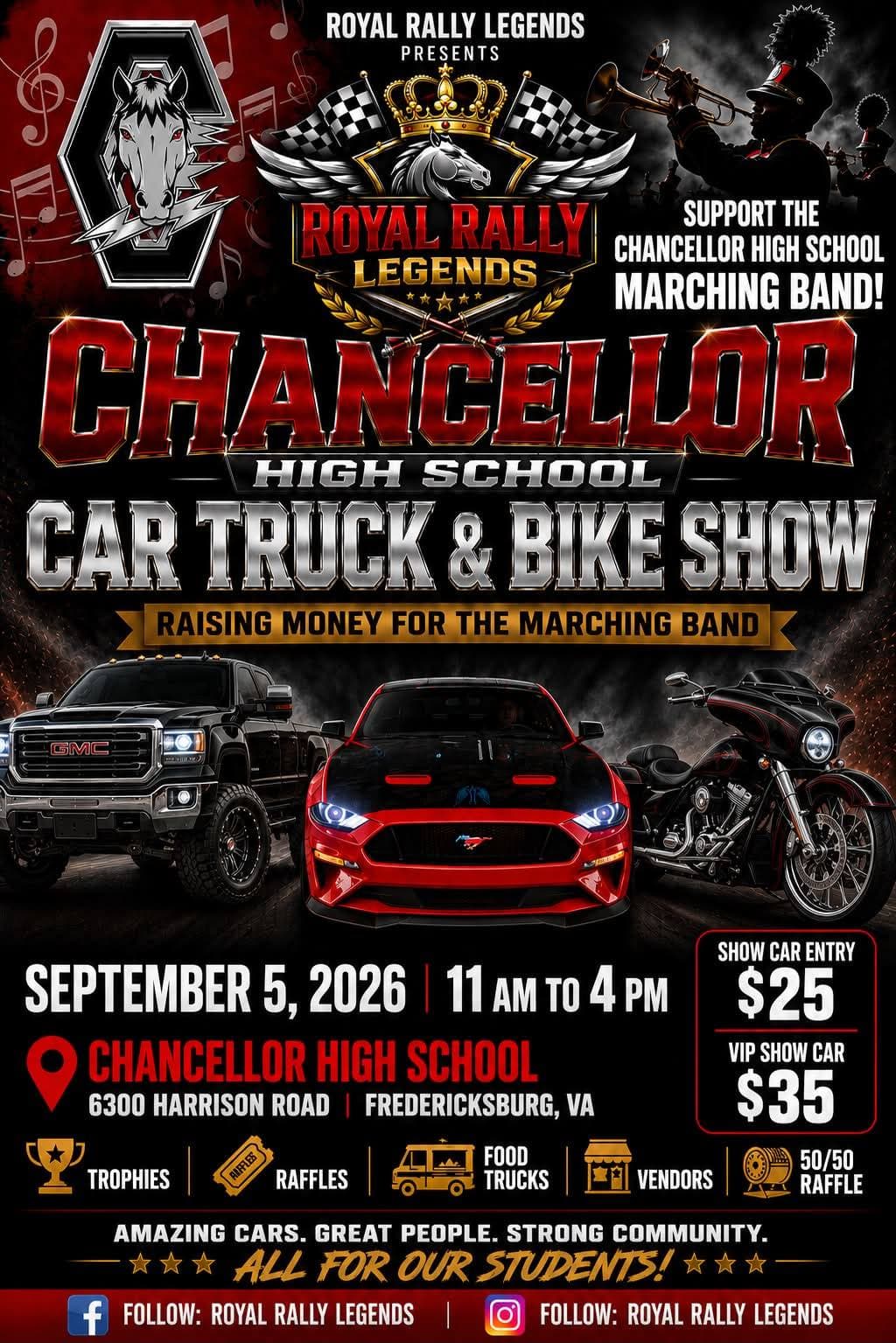 Chancellor High School Car Truck & Bike Show
