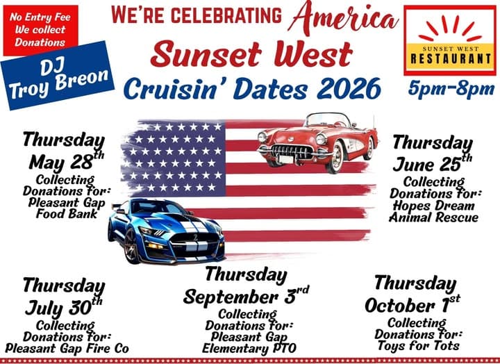 Sunset West Cruisin’ Dates 2026