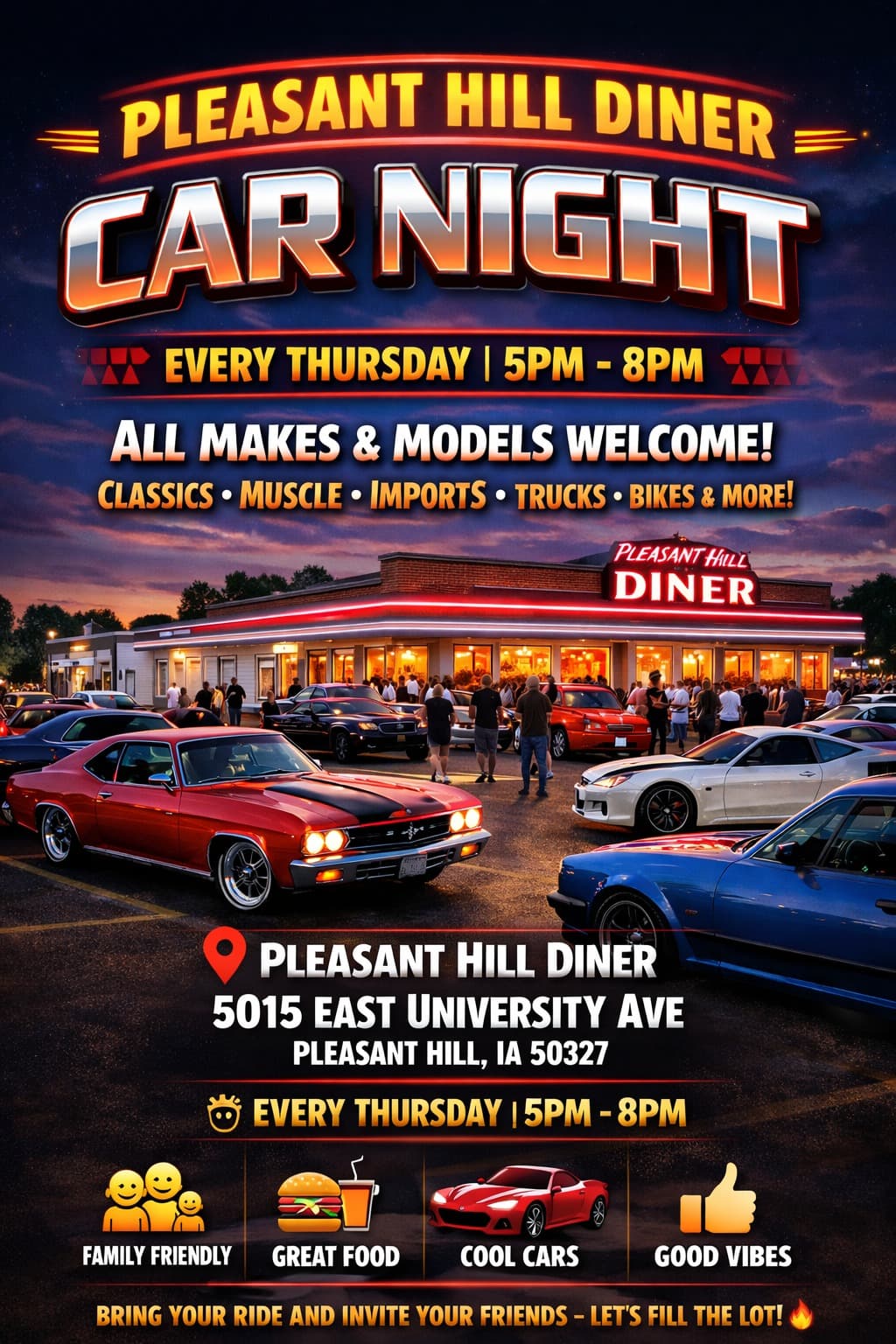 Car Night at Pleasant Hill Diner