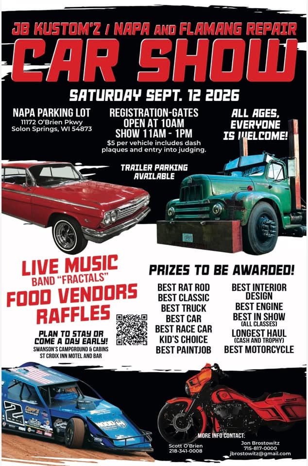 Car Show presented by JB Kustom’s, NAPA & Flamang Repairs
