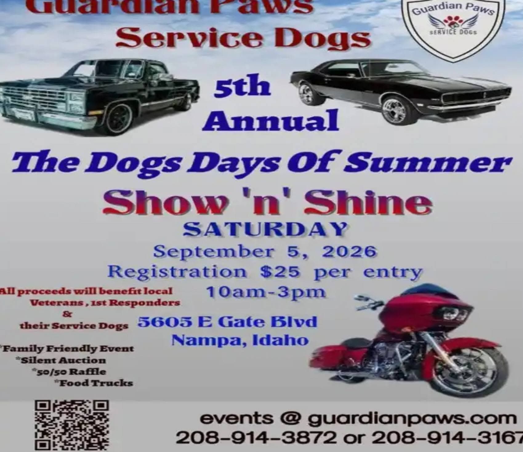 Guardian Paws Service Dogs 5th Annual the Dogs Days of Summer Show ‘n’ Shine