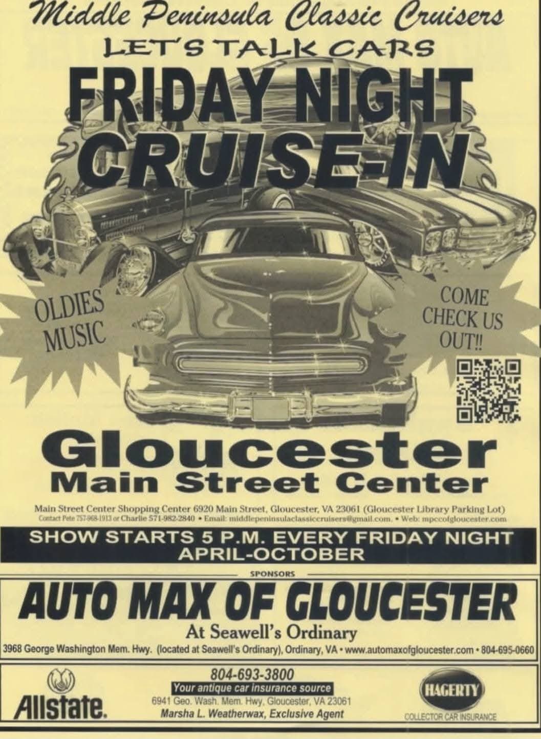 Middle Peninsula Classic Cruisers Let’s Talk Cars Friday Night Cruise-In