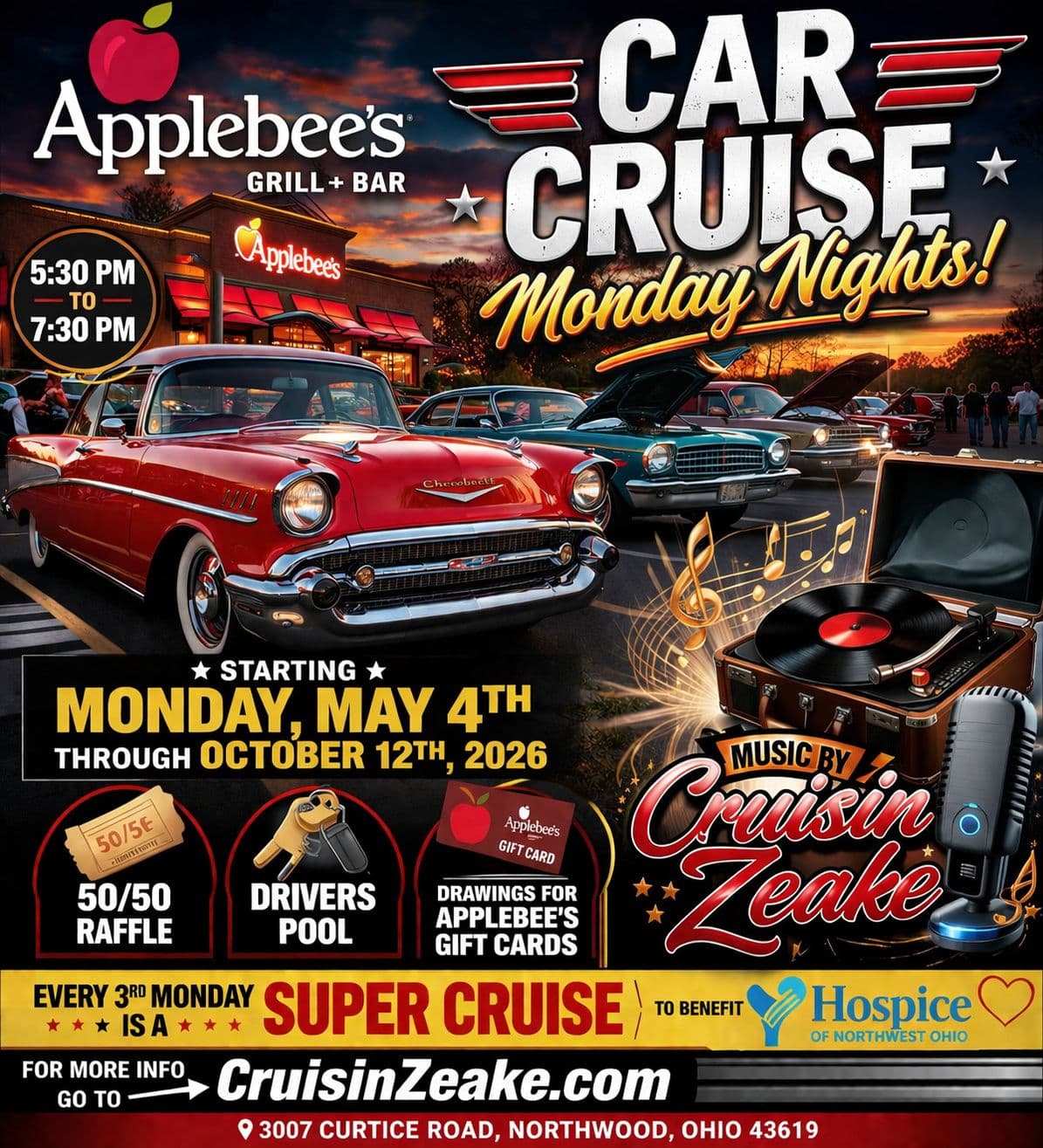 Applebee’s Car Cruise Monday Nights