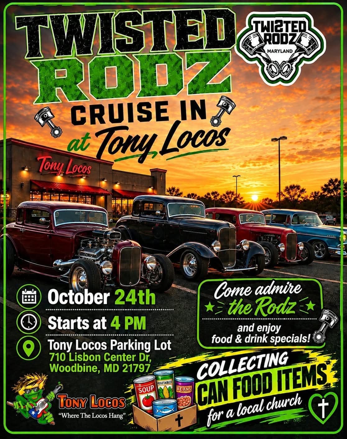 Twisted Rodz Cruise In at Tony Locos