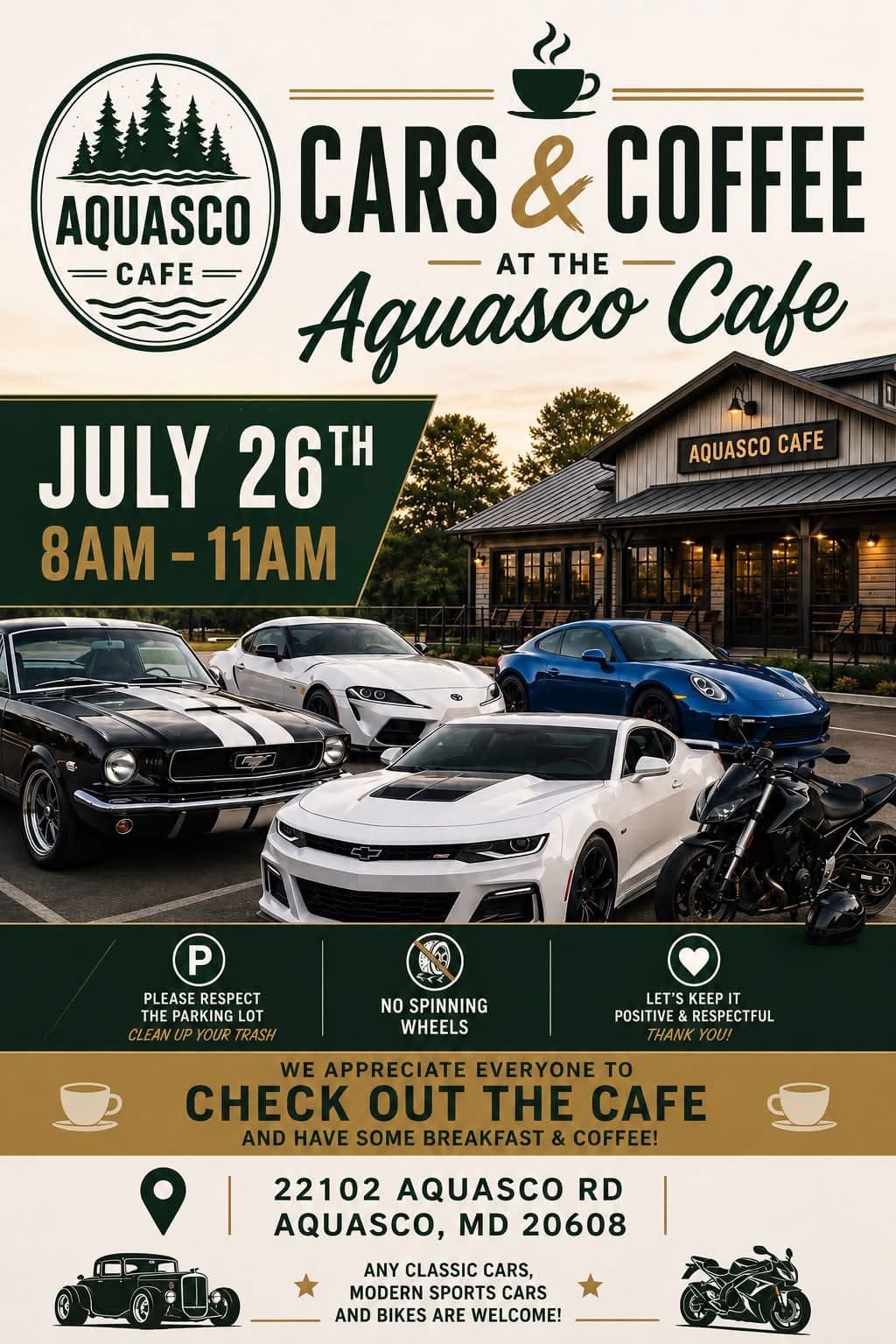 Cars & Coffee at the Aquasco Cafe