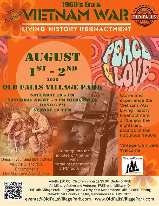 1960s Era and Vietnam War Living History Reenactment at Old Falls Village Park