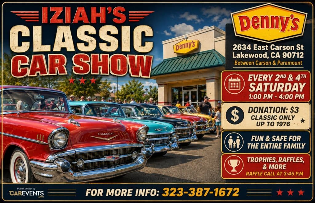 Iziah’s Classic Car Show @ Denny’s