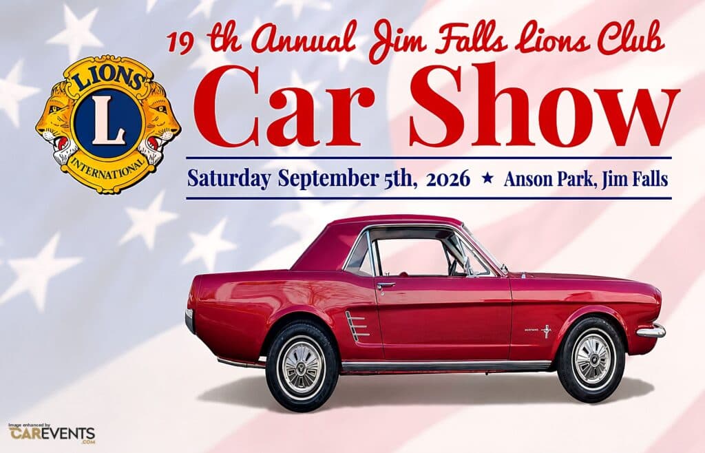 Jim Falls Lions Club Car Show – 9/5/2026