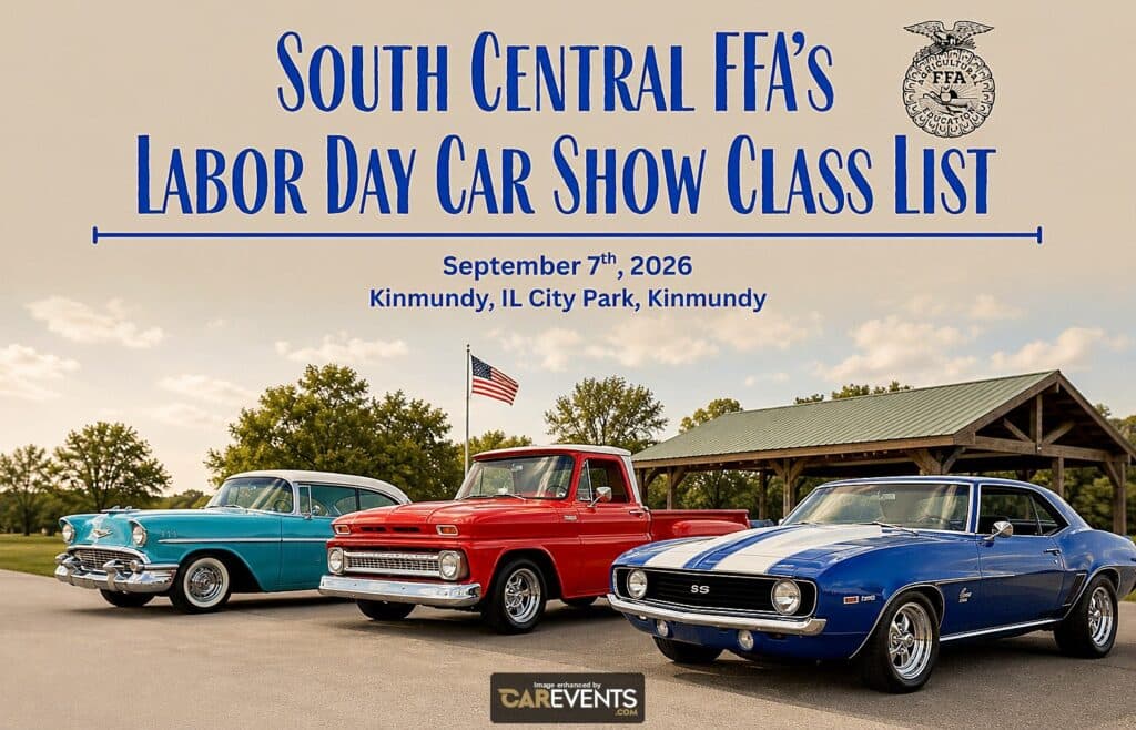 South Central Ffa’s Labor Day Car Show Class List