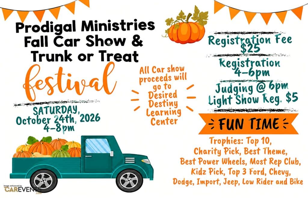 Fall Car Show & Trunk or Treat Festival at Prodigal Ministries